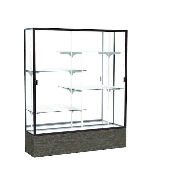 Floor Display Case 60x72x16, Mirror, Dark Bronze